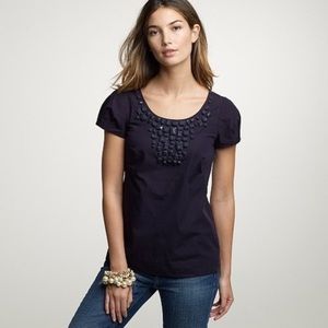 J. Crew Women's Bijou Embellished Top in Navy 4